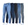 Jeans skinny da uomo 2020 Jeans super skinny da uomo Pantaloni in denim elasticizzato non strappati Vita elastica Pantaloni lunghi europei di grandi dimensioni1260n