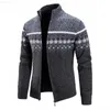 Erkek Sweaters 2022 Erkek Kazak Sıradan Sweatshirt Jacquard Zip Polo Sweater Hardigan Ceket Erkek Kış Mock Boyun Sweater Külot Mens Giysileri L230719