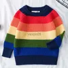 Pullover Kids Sweaters Winter Children's Sweater Rainbow Randiga Girls and Boys Kint Sweaters Autumn Baby Warm Ulltoppar Kidskläder HKD230719