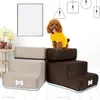 Pequeño perro gatos mascota 3 pasos extraíble antideslizante rampa escalada cama desmontable escalera H09292383