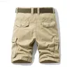 Heren Shorts 5 Kleuren Zomer Nieuwe Heren Cargo Shorts Katoen Mode Big Pocket Street Trend Recht Knielengte Shorts Zwart Kaki Groen Grijs L230719