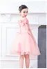 Fille robes 2023 haute qualité à la main rose dentelle fleur robe pour enfants soirée robe de bal fête Pageant première Communion