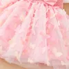 Sukienki dla dziewczyn ma dziecko 6-24m nowonarodzone niemowlęta sukienka księżniczka koronkowa tiulowy motyl impreza ślubna sukienki urodzinowe dla dziewczyny
