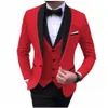 Ternos Masculinos Blazers Mais Recentes Casacos Calças Designs Moda Rosa Homens Slim Fit Noivo Smoking 3 Peças Custom Made Casamento Baile Blazer S232J