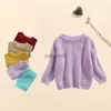 Pullover Kleinkind Baby Jungen Mädchen Rundhals Pullover Winter Warm Basic Langarm Candy Farbe Strickpullover Herbst Winter HKD230719