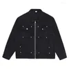 Kurtki męskie 2023 Fall and Winter American Style Trendy Loose Fit Pilot Jacket Black Y2K Coats Onymiza