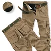 Pantalones de hombre, pantalones de invierno cálidos de lana Cargo para correr, muchos bolsillos, monos militares de trabajo holgados, pantalones largos para hombre de talla grande 40