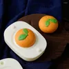 Bakvormen 50G Plastic Materiaal Mooncake Mallen Stempel Maan Cakevorm Leuke Oranje Vormige Diy Voor Mid-herfst Festival Groothandel