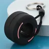Bilnyckel PVC Soft Rubber Tire Keychain Creative Small Tire Pendant Car Decoration Auto Accessories Women Men Gift X0718