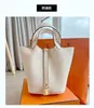 Original Designer Picotin Lock Bag 2023 new high quality vegetable basket bucket bag top layer TC large leather pure handmade beeswax sewing lock buckle women's 7MMB