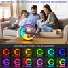 Desk Table Clocks Bluetooth Speaker LED Alarm Clock.RGB Colorful Atmosphere Night Light Lamp.Sunrise Simulation Wake Up.15W Wireless Phone Charger 230718