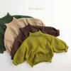 Pullover 3-8 Years Old Boys Girls Sweater Knitted Pullover Top Rolled Neck Fashion Outwear Winter Clothes for Kids Toddler Freeshippping HKD230719