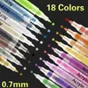 18 couleurs ensemble 0 7mm stylo marqueur de peinture acrylique pour les étudiants et les passionnés de peinture fournitures scolaires eau-encre Multi Color238B