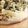 Christmas Decorations White Tree Skirts Faux Plush Xmas Decoration Merry Supplies Year Home Outdoor Xmas-Tree Decor 5z