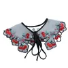 Bow Ties Femmes Elegant Lace Flower broderie Shirting Apoupable épaule détachable Châle Girls Big About Collier Lacet-Up Fake Collar