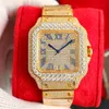 Handmad Diamond Watch MNS الأوتوماتيكي Mchanical 8215 Movmnt Dsignr ساعات من الياقوت 40 ملم مع الماس Studdd Stl Braclt Womn Wristwatch Montr D