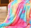 Koce Skupita przytulna futrzana flanelowa koc puszysty kudłaty super miękki ciepła sofa rzut barwiony krawatami koce polaru