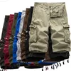 Mäns shorts Summer Korean Style Multicolored Washing Cargo Shorts Män Lose Multi-Pocket Tactical Cargo Cotton Shorts för män Storlek 30-40 L230719