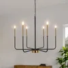 Chandeliers American Simple Farmhouse Vintage Black And Gold Kitchen Island Chandelier Livingroom Bedroom Hallway Pendant Lighting Fixtures