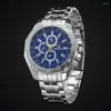 Montres-bracelets Montres Hommes 2023 Top Homme Affaires Horloge À Quartz Argent Or Multi Cadran Montre-Bracelet Reloj Hombre