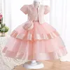 Abiti da ragazza Elegante abito in tulle con motivo jacquard per bambini e bambine Vestito da compleanno casual per feste da principessa 3 pezzi / set Vestito caldo da ragazza 230718