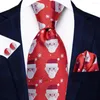 Bow Ties Silk Christmas Tie For Men Santa Claus Gift Mens Slitte Handky Cufflink Set Fashion Party Wedding Dropshiping Hi-Tie Designer