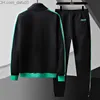 Herrspåriga våren och hösten Casual Men's Tracksuit Fashion Two-Piece Korean Trend Stand Neck Jacket+Byxor utomhussport Långärmar Z230719