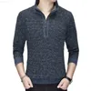 Maglioni da uomo Autunno Inverno Moda Collo a lupetto Pullover con cerniera Uomo Tinta unita Maglioni lavorati a maglia Mezzo dolcevita Casaul Maglione completo da uomo L230719