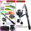 Hengel Reel Combo Sougayilang Hengel en Reel Combo Telescopische hengel Spinning Reel met gratis spoel Vishaken Lure Line Bag Full Kit 230718