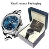Wristwatches JSDUN Automatic Watch Men Original Luxury Tungsten Steel Strap Sapphire Mirror Waterproof Male Wristwatch Gift For Husband 8813