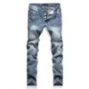 Джинсы Airgracias Men Classic Mens Jeans Blue Color Chotcond Roof Hole Jeans для мужчин дизайнер бренд -дизайнер Джин Лонг штаны 201123