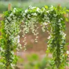 Dekorativa blommor konstgjorda wisteria murgröna krans för hem trädgård rum bågar bröllop dekoration bakgrund falska växt vinrankor blommor ordna