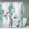 Shower 70.8x70.8in Flower Shower Curtain Gift Modern Home Bathroom Decor Toilet Floor Mat Three-Piece Set With