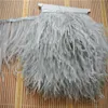 Garniture en plumes d'autruche gris clair frange en plumes d'autruche garniture en plumes 5-6 pouces de largeur pour coudre artisanat custom333S