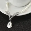 Collana Orecchini Set Arrivo Sposa Classica Perla d'imitazione Strass Cristallo Accessori da sposa Prezzo speciale