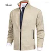 Heren Truien Effen Kleur Stand Kraag Mode Vest Trui Gebreide Jas Heren Jas Merk Kleding Zip Man Casual