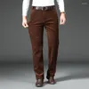 Men's Pants 2023 Winter Fleece Corduroy Business Fashion Classic Style Thick Warm Stretch Trousers Male Brand Clothing