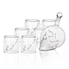 Hip Flasks Z-NING Creative Glass Skull Bottle Set Whiskey Glass Home Bar Decoration Red Wine Decanter Vodka Glass Wine Set Liquor Bottle 230718