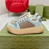 Designers Casual Shoes Tennis Sneaker Canvas Luxurys ShoeBeige Blue Washed Jacquard Denim Ace Rubber Sole Embroidered Vintage Men Women With Box 35--45