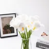 Fleurs décoratives 5pcs 34cm Artificielle Calla Lily Real Touch Faux Fleur Pour La Maison Jardin Bureau Fête Décoration De Mariage Bouquets De Mariée