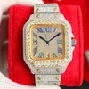 Handmad Diamond Watch MNS الأوتوماتيكي Mchanical 8215 Movmnt Dsignr ساعات من الياقوت 40 ملم مع الماس Studdd Stl Braclt Womn Wristwatch Montr D