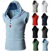 Men's Sweaters Men's Hooded Sweater Vest Solid Slim Fit Sleeveless Perfect Quality Fashion Clothes Knitted Cotton Casual Hot Sale Male Coat L230719