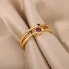 Band Rings Multilayer Twisted Rings for Women Adjustable Zircon Stainless Steel Ring 2023 Trend Wedding Jewelry R230719