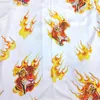 Chemises décontractées pour hommes Flame Tiger Graffiti WACKO MARIA chemise à manches courtes avec revers simple boutonnage Couple hawaïen ample