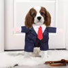 Hundkläder små kläder bärbara husdjur kostym båge slips kostym bröllop skjorta formell tuxedo klädsel för