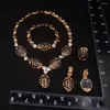 Necklace Earrings Set Middle Eastern Wedding Bracelets Ring Jewelry Alloy For Women DD10249