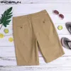 Mäns shorts herrar casual lastshorts incerun sommar bomull knä längd tröjor shorts masculina fast färg bottnar män kläder plus storlek l230719