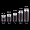 5 ml 6 ml 7 ml 10 ml 14 ml małe przezroczyste szklane butelki z srebrną śrubą czapką urocze słoik fiolki DIY Craft 100pcs228c