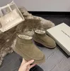Aus Classic Designer Bottes de neige Tazz Australian Mini Tasman Slipper Platform Fluffy Mules Warm Winter Half Womens Fur Booties Pointure 35-45