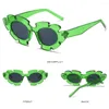 Sonnenbrille Buntes Katzenauge Frauen Mode Blumenform Sonnenbrillen Sommer Beach Street Trendy Shades Retro Eyewear